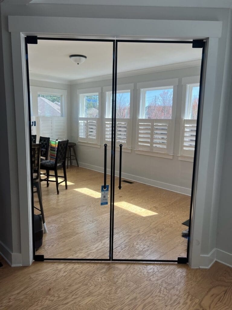 Double Doors wrapped in u channel copy - Shower Doors of Wilmington