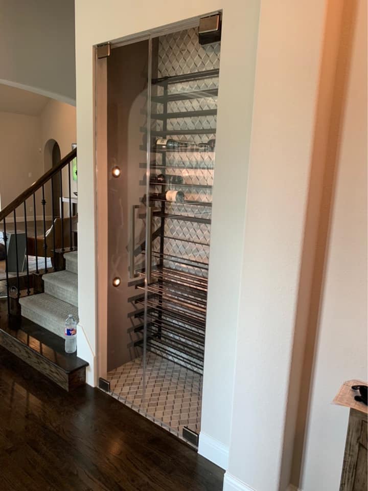 Double Wine Room Doors Pivot Hinges BN copy - Shower Doors of Wilmington