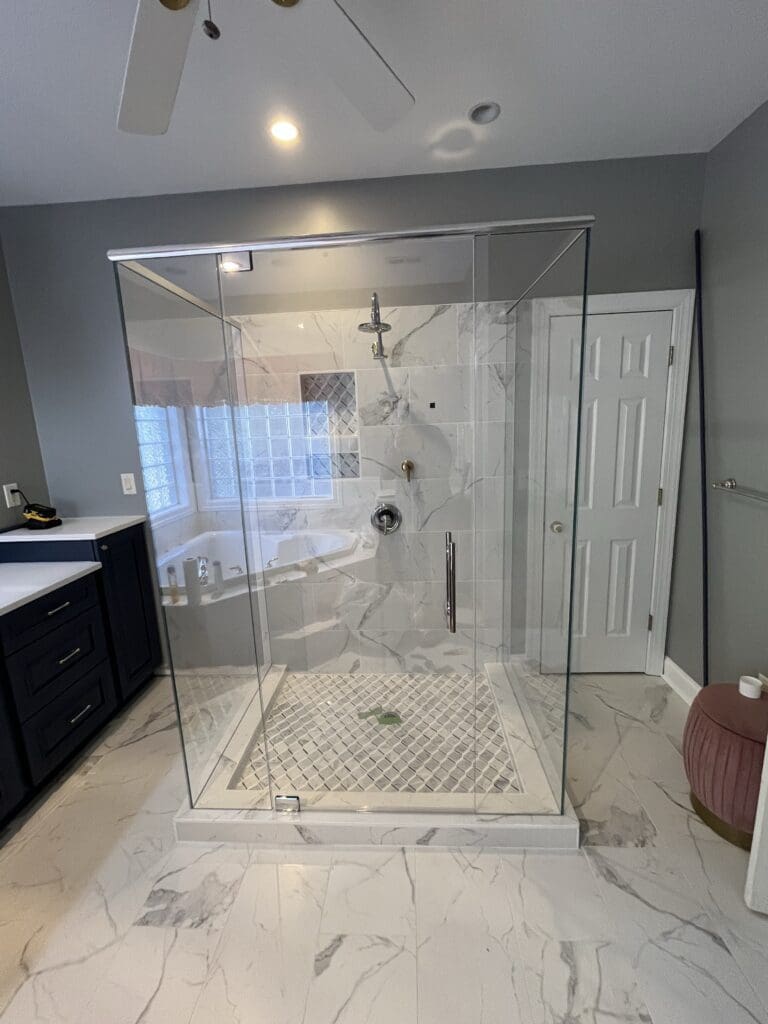 U shaped shower Door and 4 Panels header CH copy - Shower Doors of Wilmington